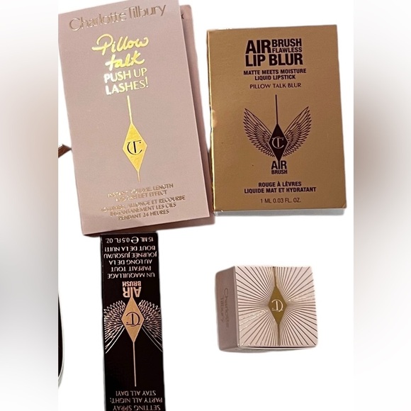 NEW Charlotte Tilbury 4 Piece Magic Cream Mascara Lip Blur Setting Spray Pouch - Picture 8 of 16